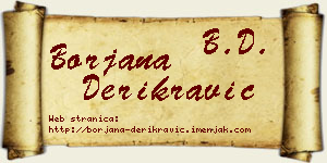Borjana Derikravić vizit kartica